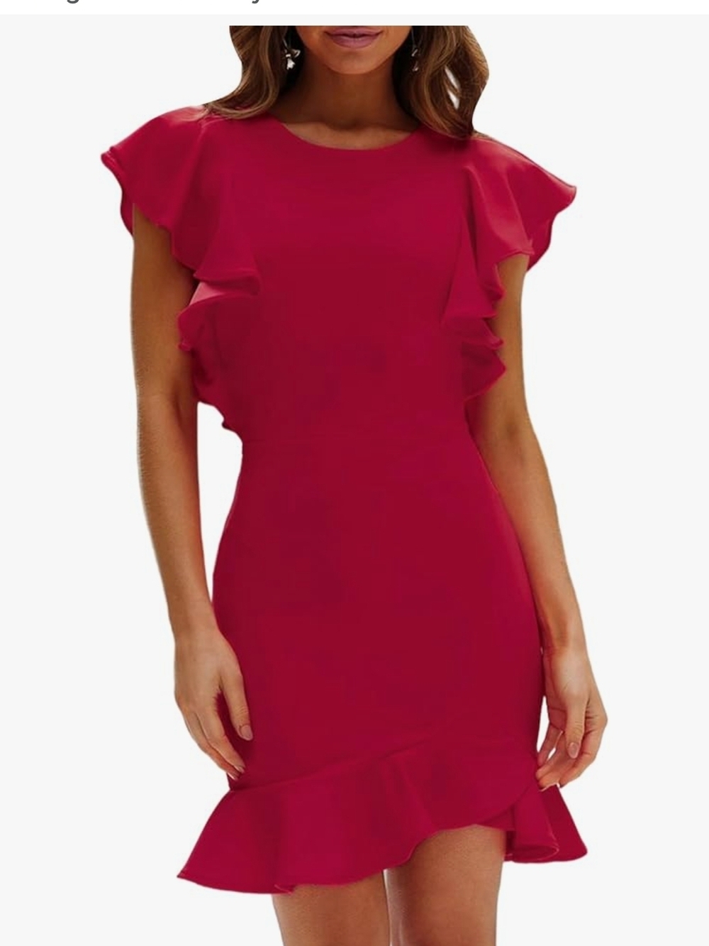 White Ruffle Sleeve Dress - Picture 3 of 5